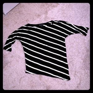 NWOT - Asymmetrical Boatneck Striped Top